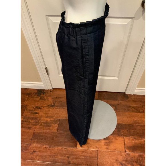 ZUCCA Blue Dark Wash Denim Full Length Pleated Skirt, Size Medium NWT! $485 - Picture 3 of 7